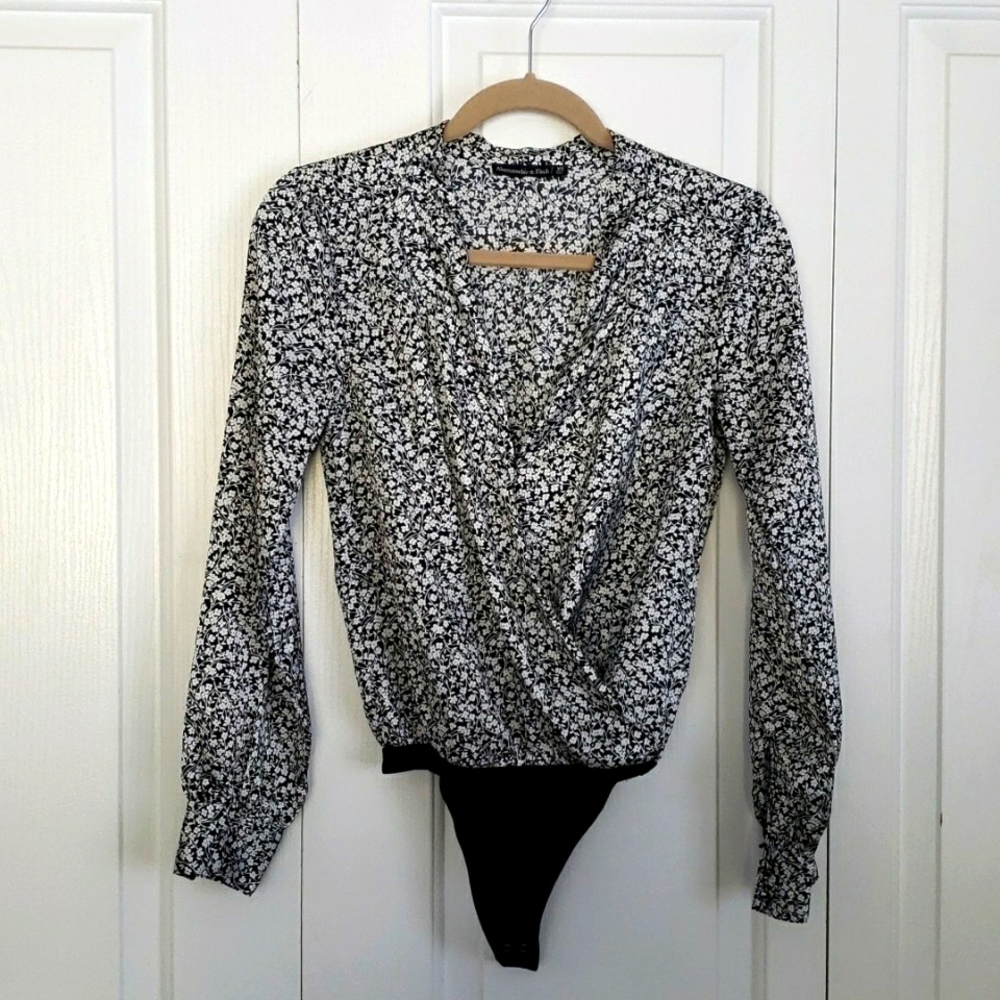 Abercrombie Women's Long-Sleeve Satin Bodysuit